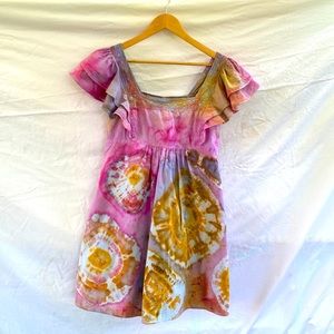 Hand dyed wild fable ruffle dress